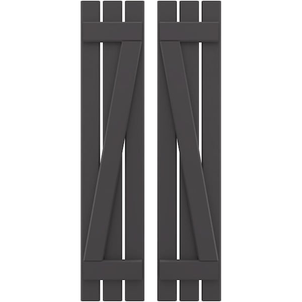 Ekena Millwork Americraft 3-Board (2 Batten) Wood Spaced Board-n-Batten Shutters w/ Z-Bar, ARW102SB311X77SMH, PR ARW102SB311X77SMH - main